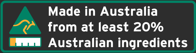 Made in Australia from at least 20% Australian ingredients