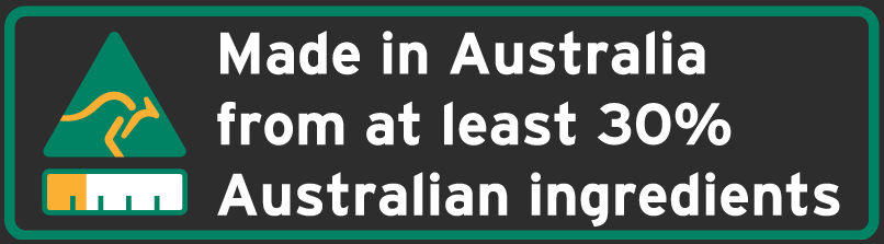 Made in Australia from at least 30% Australian ingredients