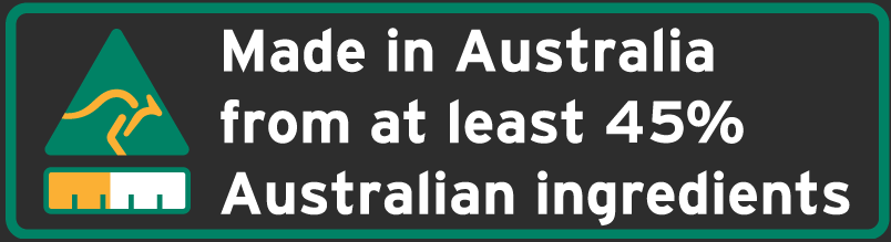 Made in Australia from at least 45% Australian ingredients